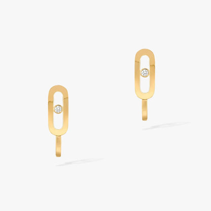 [⭐Seralia]CREOLES MOVE UNO MINI 1 DIAMOND EARRINGS