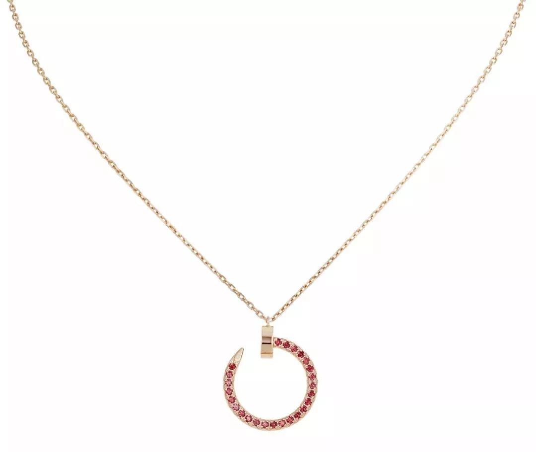 [⭐Seralia]JUSTE NECKLACE GOLD RED DIAMONDS