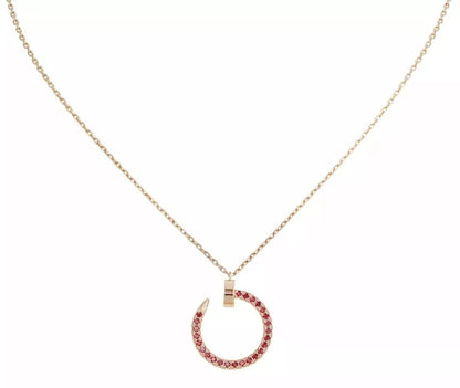 [⭐Seralia]JUSTE NECKLACE GOLD RED DIAMONDS