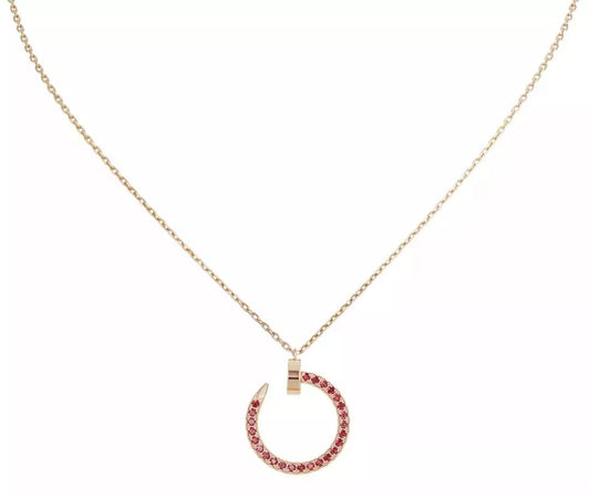 [⭐Seralia]JUSTE NECKLACE GOLD RED DIAMONDS