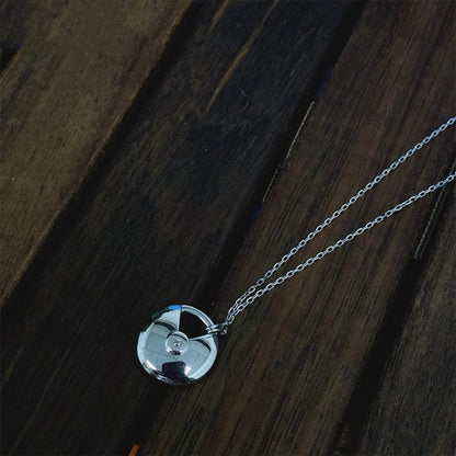 [⭐Seralia]AMULETTE SILVER FULL DIAMOND NECKLACE