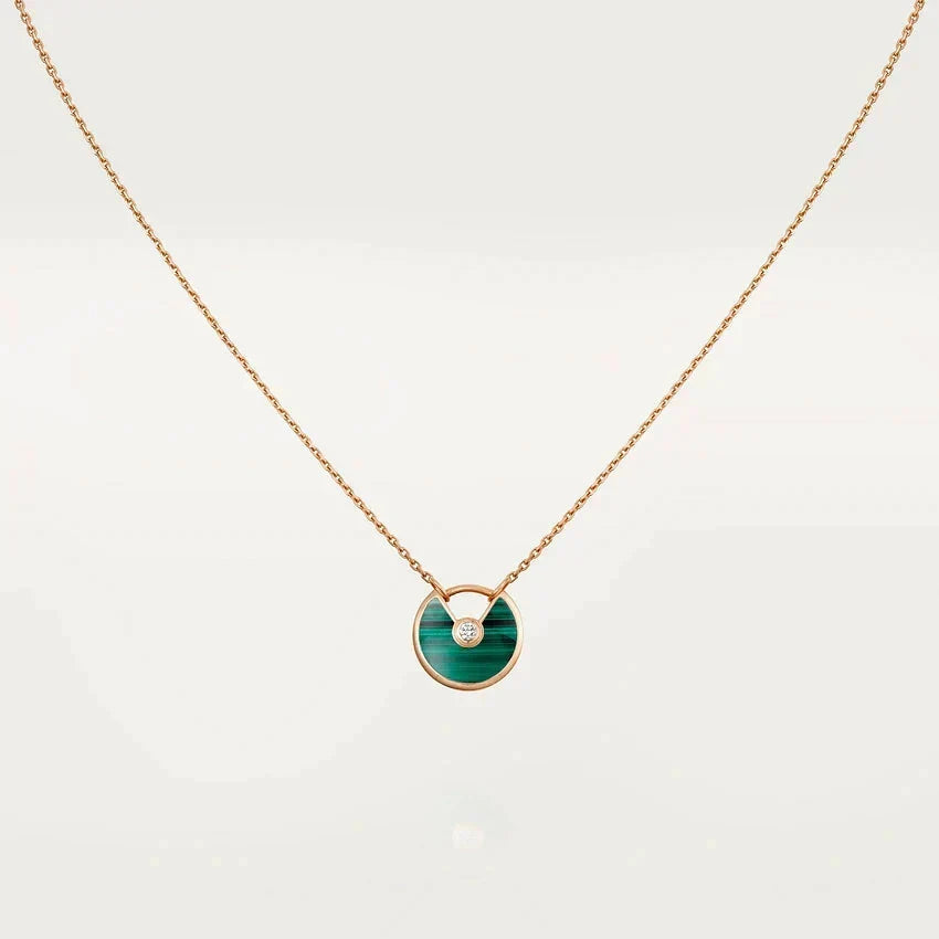 [⭐Seralia]AMULETTE ROSE GOLD MALACHITE NECKLACE