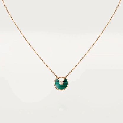 [⭐Seralia]AMULETTE ROSE GOLD MALACHITE NECKLACE