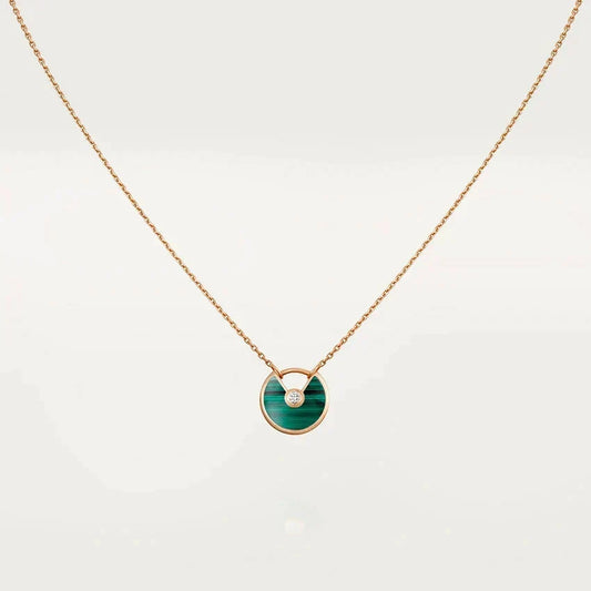 [⭐Seralia]AMULETTE ROSE GOLD MALACHITE NECKLACE