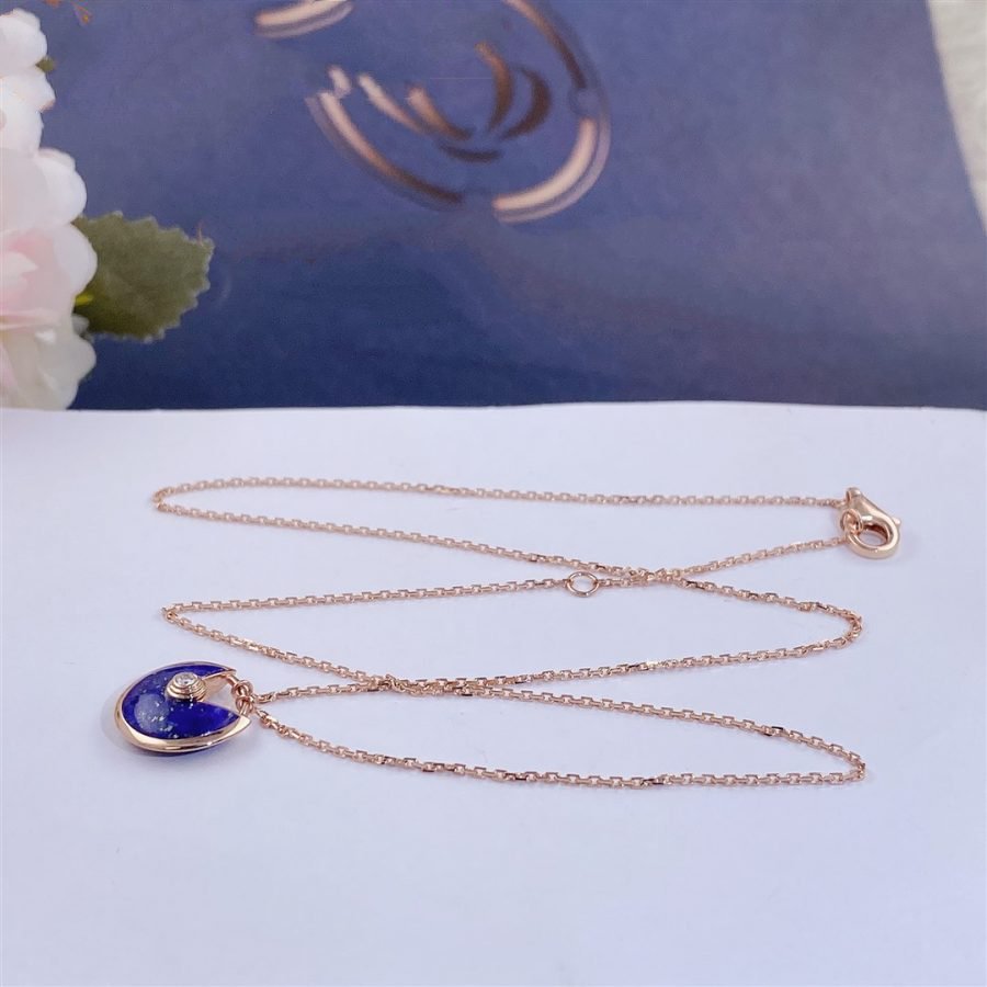 [⭐Seralia]AMULETTE ROSE GOLD AGATE NECKLACE