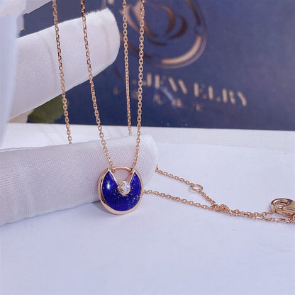 [⭐Seralia]AMULETTE ROSE GOLD AGATE NECKLACE