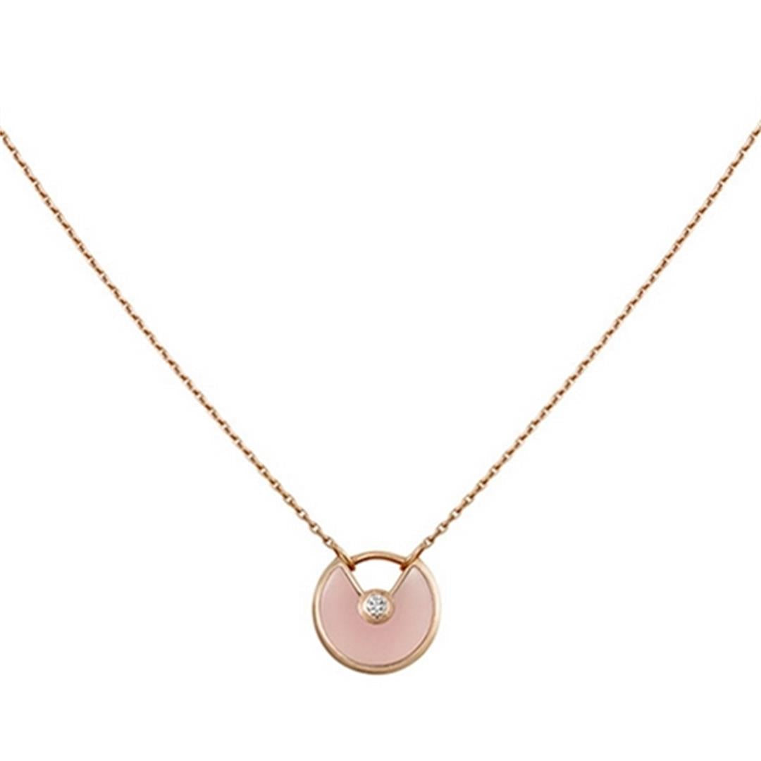 [⭐Seralia]AMULETTE ROSE GOLD PINK MOP NECKLACE
