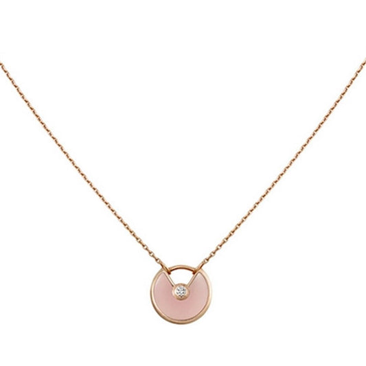 [⭐Seralia]AMULETTE ROSE GOLD PINK MOP NECKLACE