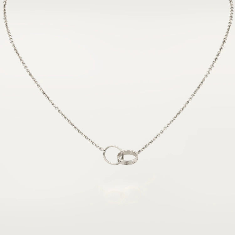 [⭐Seralia]LOVE NECKLACE PINK GOLD AND SILVER