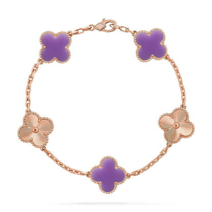 [⭐Seralia]CLOVER 5 MOTIF LIGHT PURPLE BRACELET COLLECTION