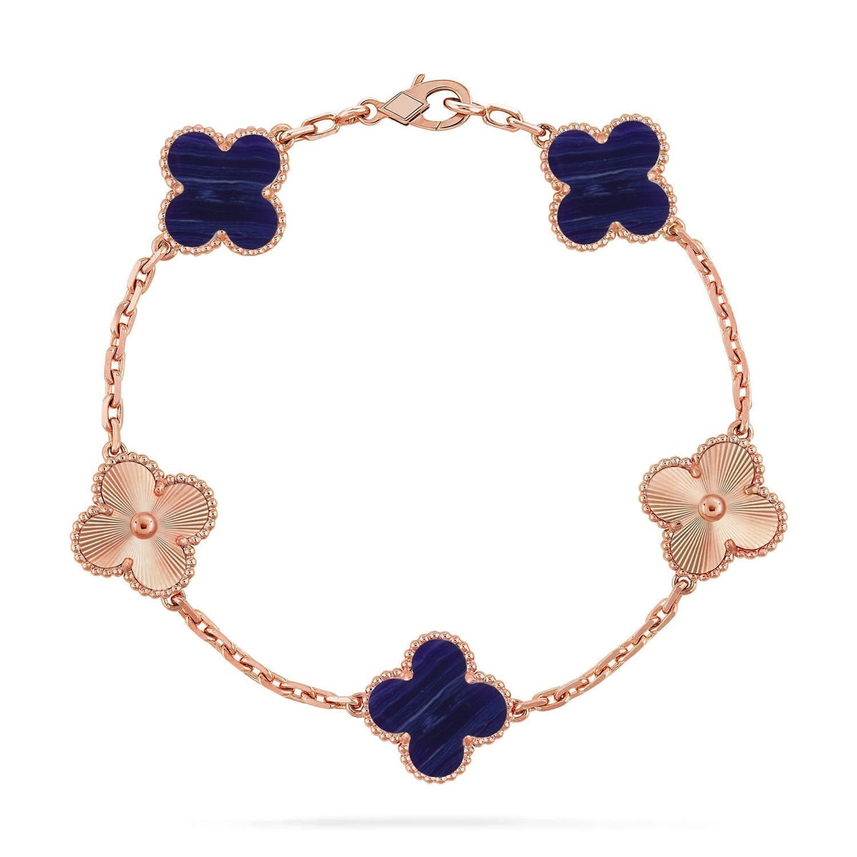 [⭐Seralia]CLOVER 5 MOTIF PURPLE STRIPES BRACELET COLLECTION