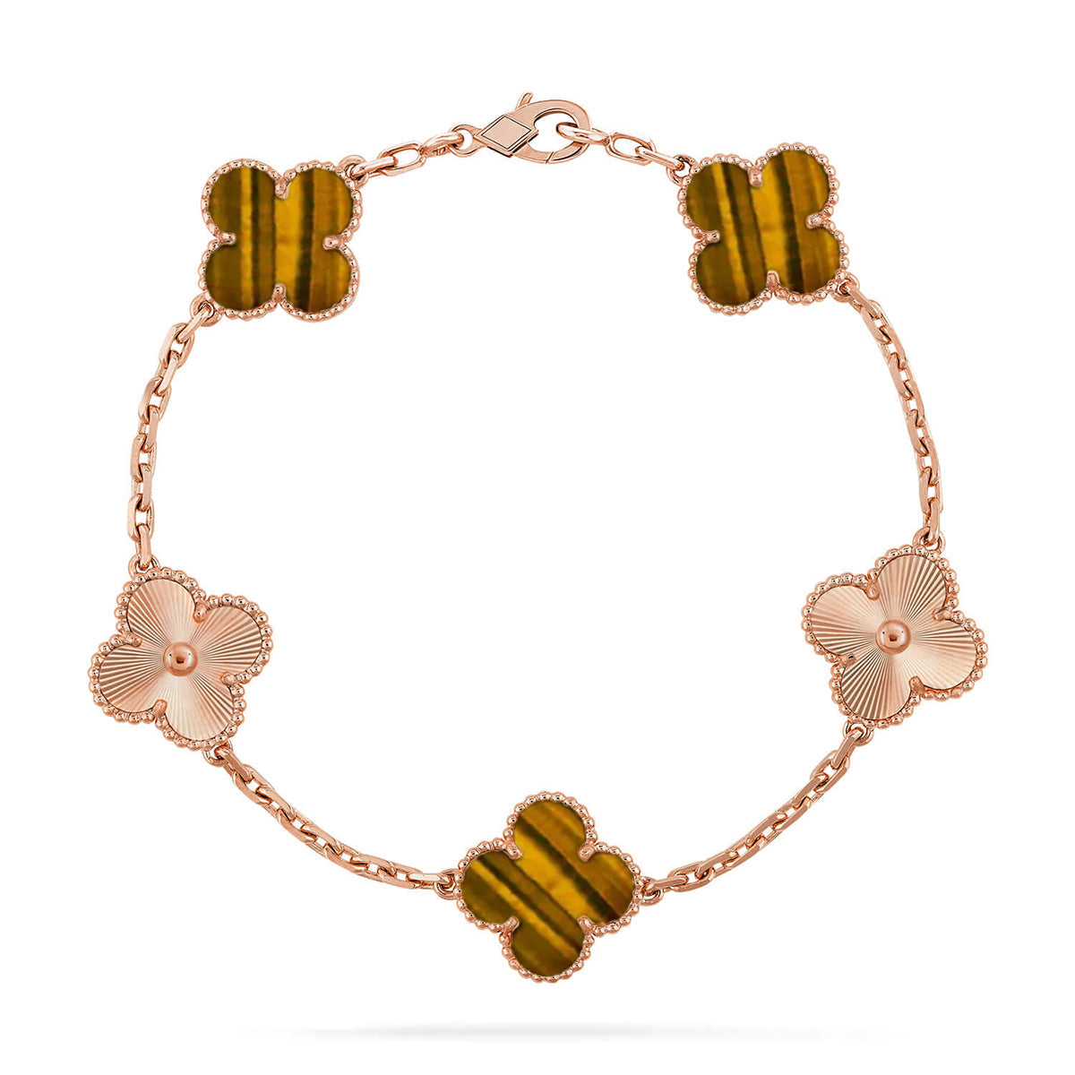 [⭐Seralia] CLOVER 5 MOTIFS TIGER EYE BRACELET COLLECTION