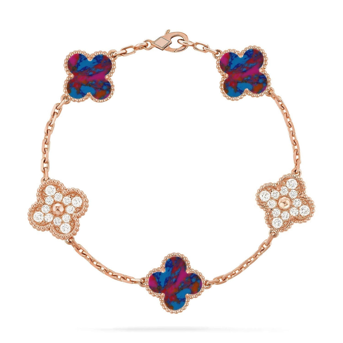 [⭐Seralia]CLOVER 5 MOTIF COLOR GEMSTONES BRACELET COLLECTION