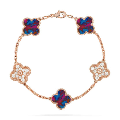 [⭐Seralia]CLOVER 5 MOTIF COLOR GEMSTONES BRACELET COLLECTION