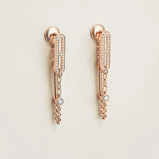 [⭐Seralia]CHAINE CHAOS DIAMOND DROP EARRINGS