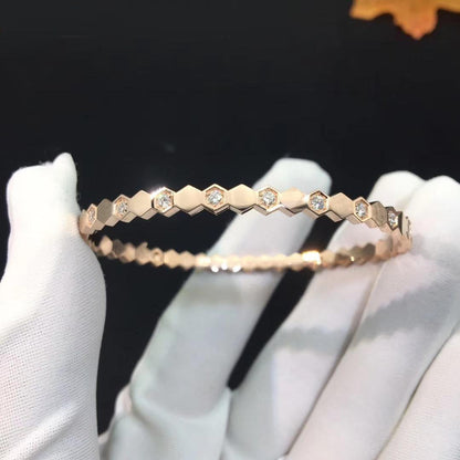 [⭐Seralia]BEE LOVE PINK GOLD DIAMOND BRACELET