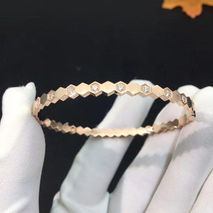[⭐Seralia]BEE LOVE PINK GOLD DIAMOND BRACELET