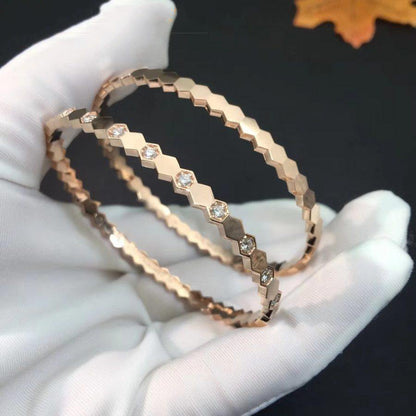 [⭐Seralia]BEE LOVE PINK GOLD DIAMOND BRACELET