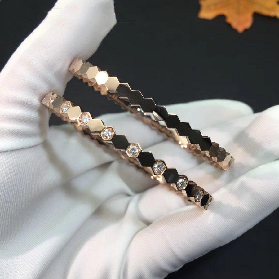 [⭐Seralia]BEE LOVE PINK GOLD DIAMOND BRACELET