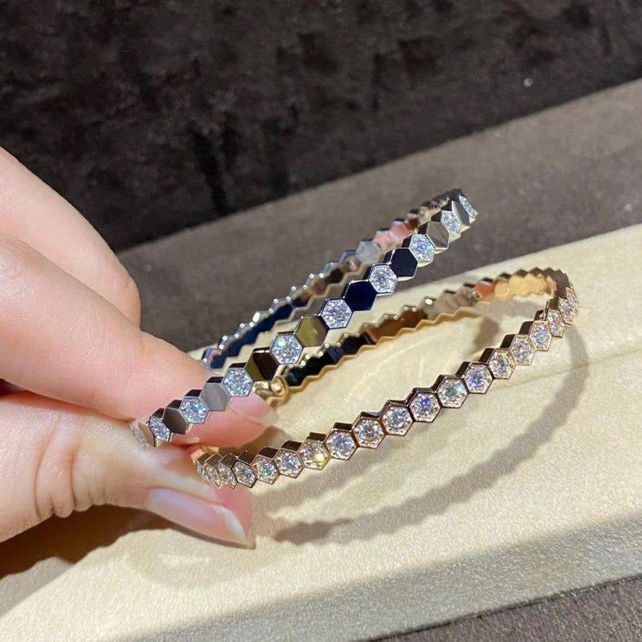 [⭐Seralia]BEE LOVE GOLD BRACELET FULL DIAMOND