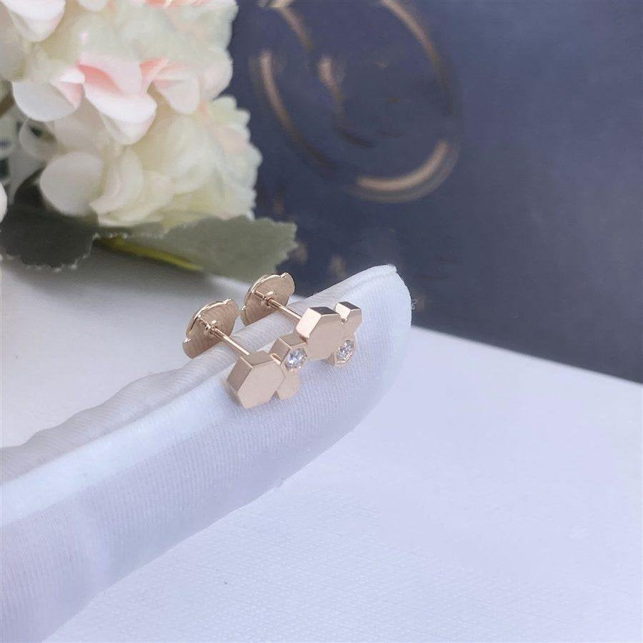 [⭐Seralia]BEE LOVE PINK GOLD DIAMOND EARRINGS