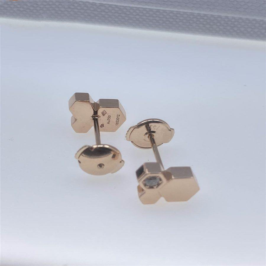 [⭐Seralia]BEE LOVE PINK GOLD DIAMOND EARRINGS
