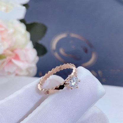[⭐Seralia]BEE LOVE RING PINK GOLD 1 DIAMOND