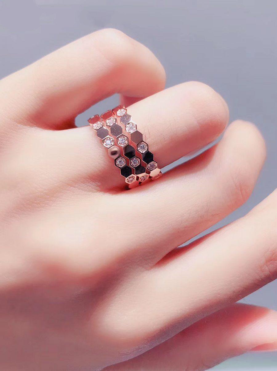 [⭐Seralia]BEE LOVE RING PINK GOLD DIAMOND
