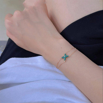 [⭐Seralia]JEUX BRACELET MALACHITE PINK GOLD 1 DIAMOND