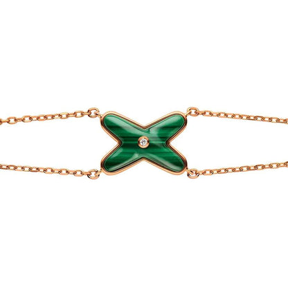 [⭐Seralia]JEUX BRACELET MALACHITE PINK GOLD 1 DIAMOND