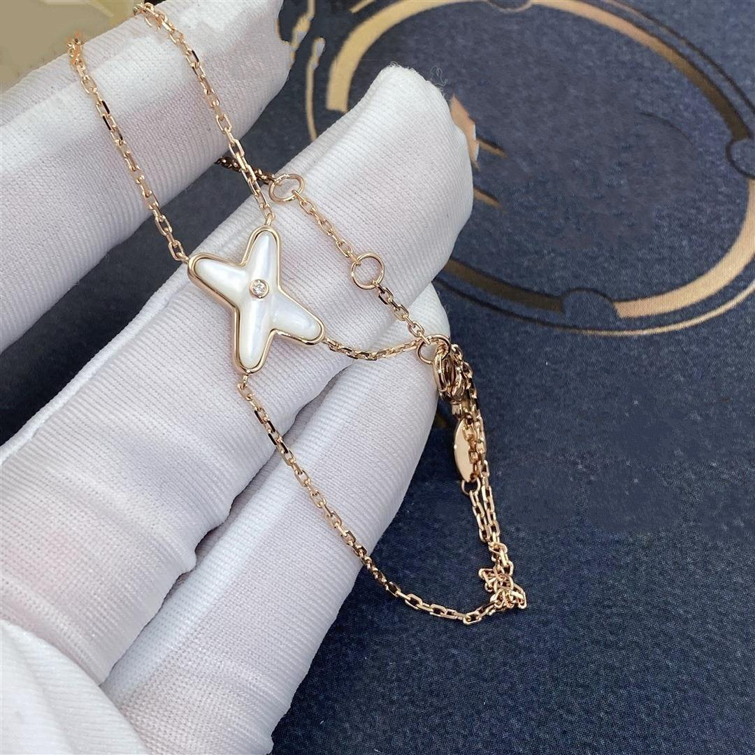 [⭐Seralia]JEUX BRACELET WHITE MOP PINK GOLD 1 DIAMOND