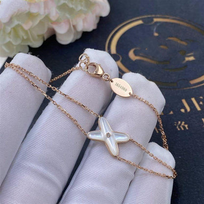 [⭐Seralia]JEUX BRACELET WHITE MOP PINK GOLD 1 DIAMOND