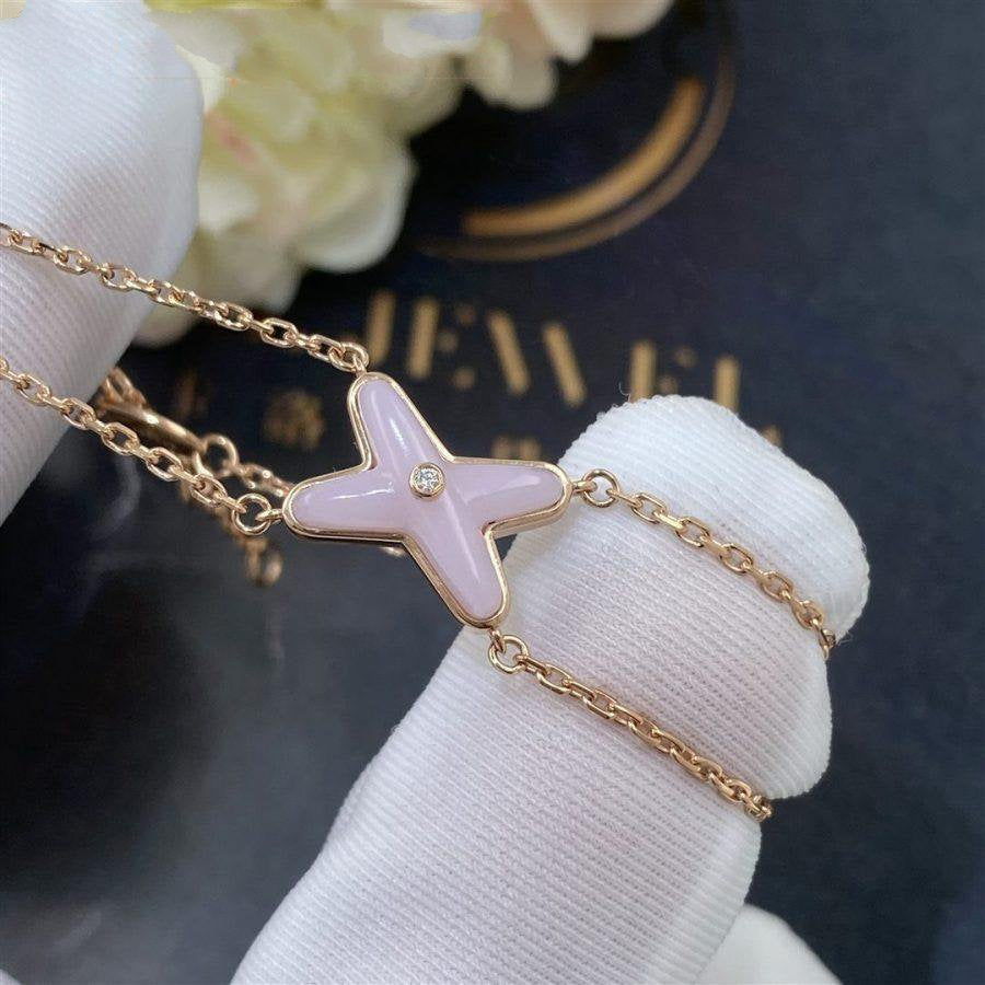 [⭐Seralia]JEUX BRACELET PINK MOP PINK GOLD 1 DIAMOND