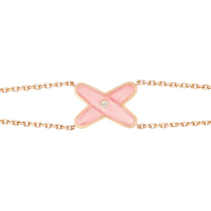 [⭐Seralia]JEUX BRACELET PINK MOP PINK GOLD 1 DIAMOND