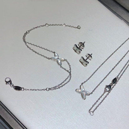 [⭐Seralia]JEUX BRACELET WHITE MOP SILVER 1 DIAMOND