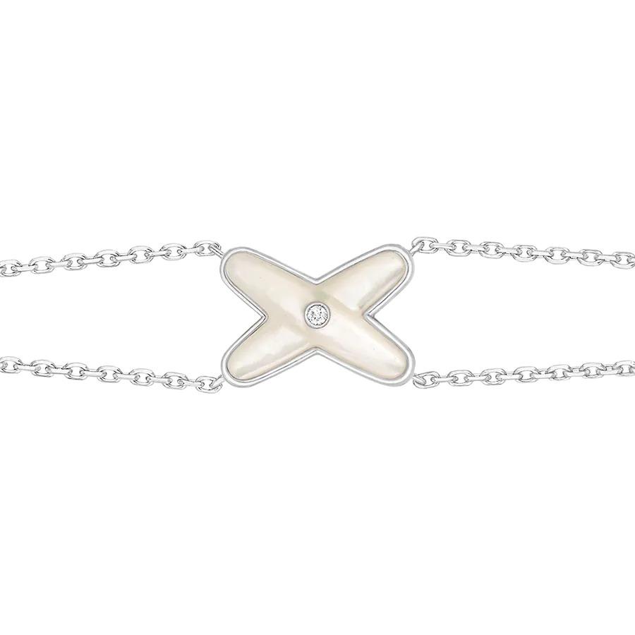 [⭐Seralia]JEUX BRACELET WHITE MOP SILVER 1 DIAMOND