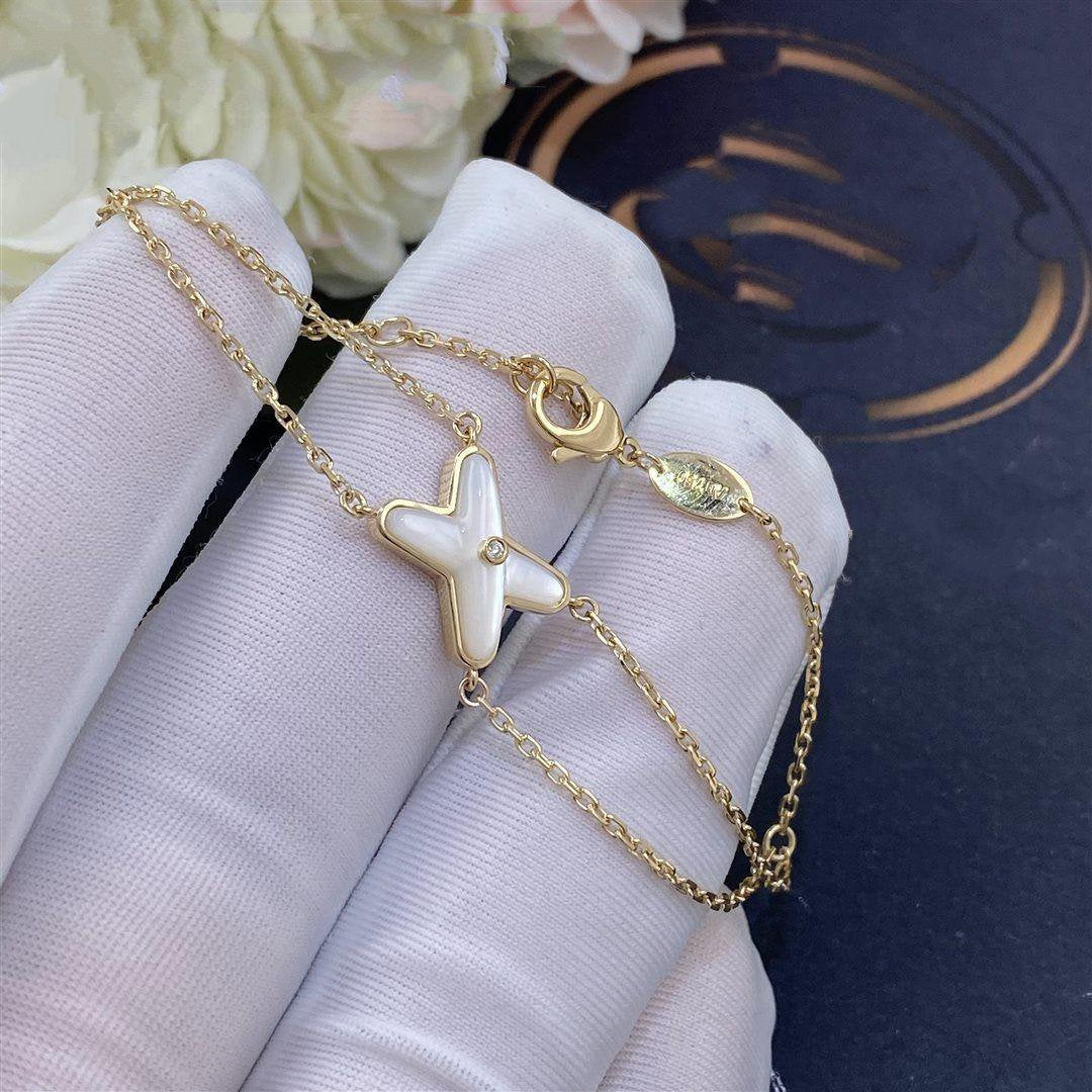 [⭐Seralia]JEUX BRACELET WHITE MOP GOLD 1 DIAMOND