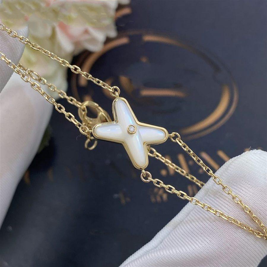 [⭐Seralia]JEUX BRACELET WHITE MOP GOLD 1 DIAMOND