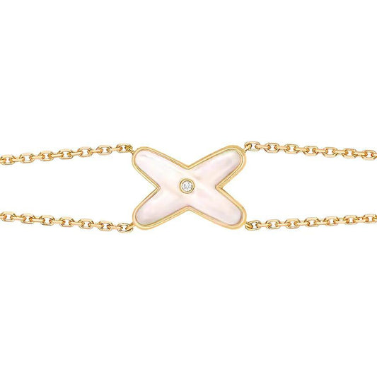 [⭐Seralia]JEUX BRACELET WHITE MOP GOLD 1 DIAMOND