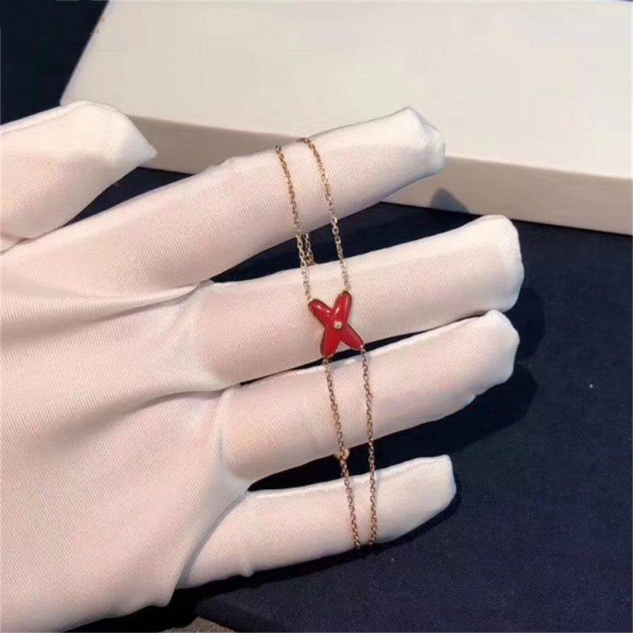 [⭐Seralia]JEUX BRACELET CARNELIAN PINK GOLD 1 DIAMOND