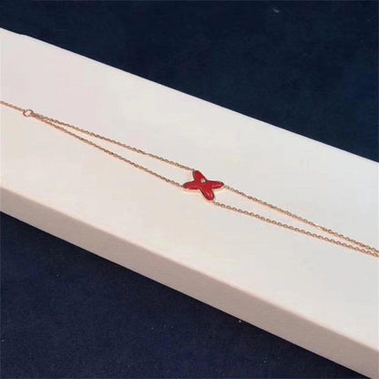 [⭐Seralia]JEUX BRACELET CARNELIAN PINK GOLD 1 DIAMOND