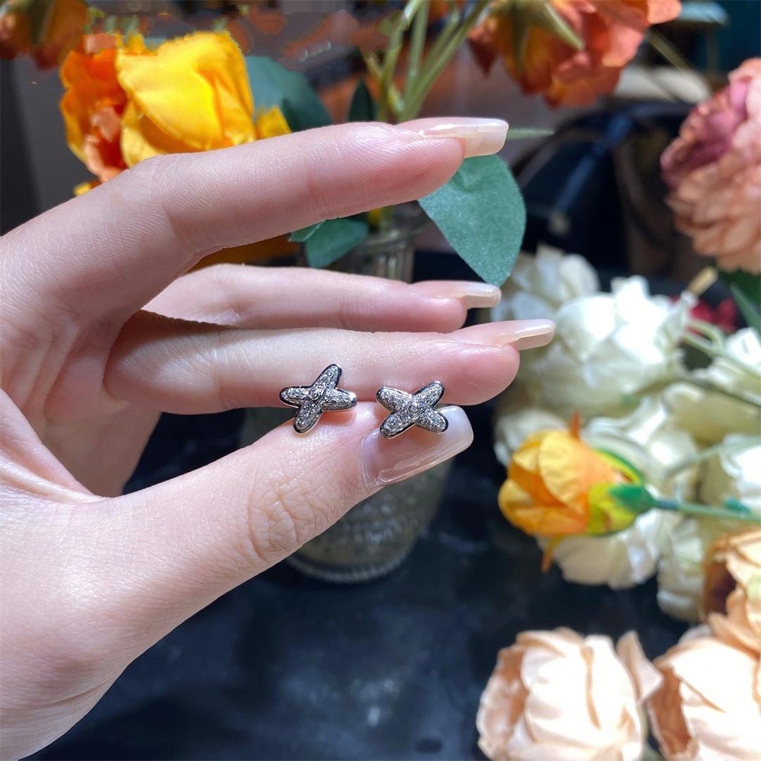 [⭐Seralia]JEUX DE SILVER DIAMOND EARRINGS