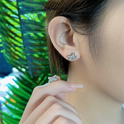 [⭐Seralia]JEUX DE SILVER DIAMOND EARRINGS