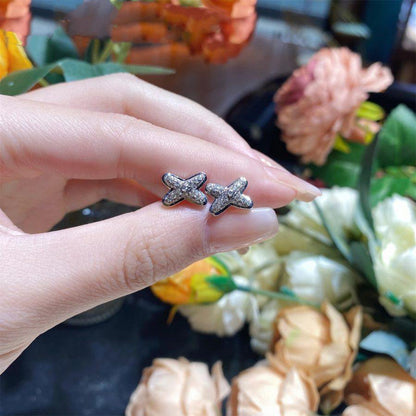 [⭐Seralia]JEUX DE SILVER DIAMOND EARRINGS