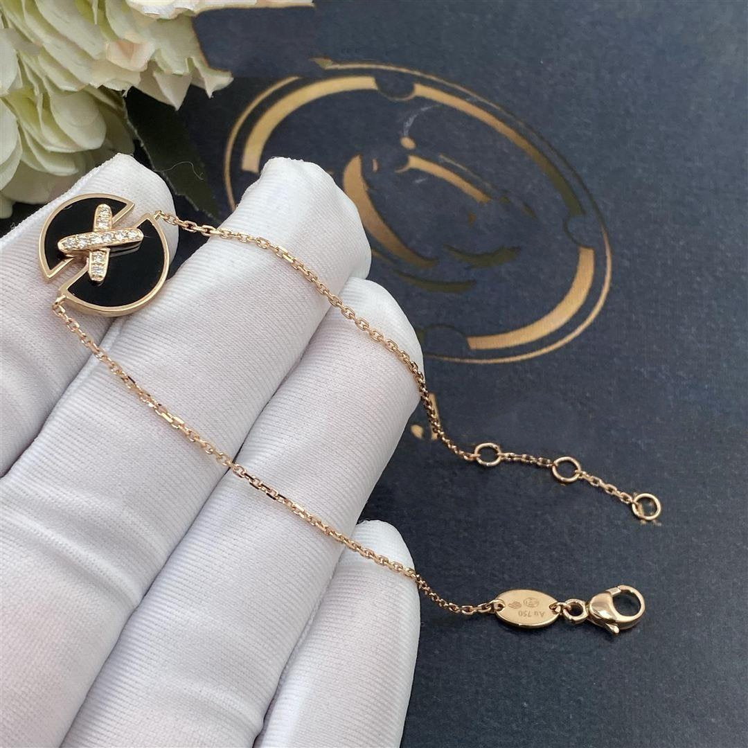 [⭐Seralia]JEUX DE BRACELET ONYX PINK GOLD DIAMOND