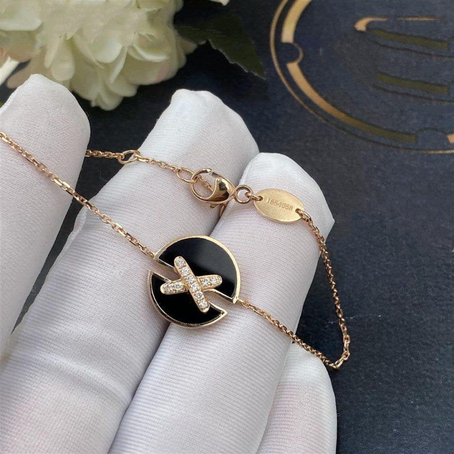 [⭐Seralia]JEUX DE BRACELET ONYX PINK GOLD DIAMOND