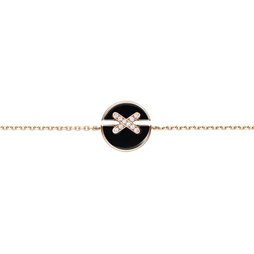 [⭐Seralia]JEUX DE BRACELET ONYX PINK GOLD DIAMOND