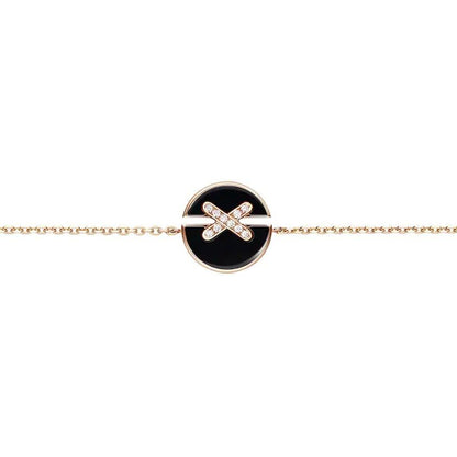 [⭐Seralia]JEUX DE BRACELET ONYX PINK GOLD DIAMOND