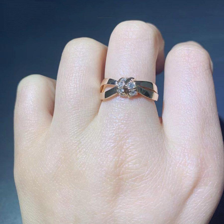 [⭐Seralia]LIENS RING PINK GOLD DIAMOND