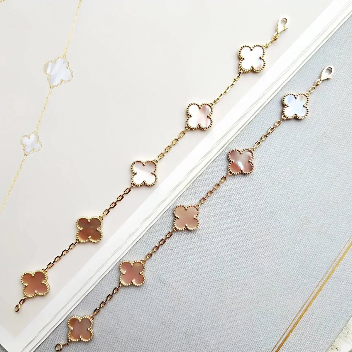 [⭐Seralia] CLOVER 5 MOTIFS  PINK MOP BRACELET COLLECTION